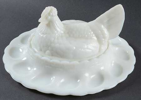 Animals and Figurines (Non Decorated) #5188 Deviled Egg Plate with Hen