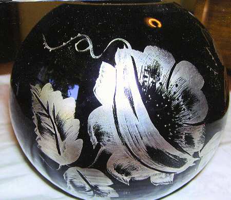 Silver Poppies on Ebony by Fenton