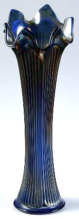 Fine Ribbed Cobalt Blue (Carnival) 8"-12" Small Swung Vase
