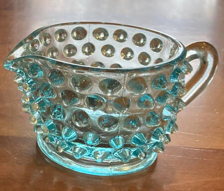 Hobnail Aquamarine Blue Individual Creamer