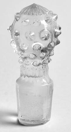 Hobnail Aquamarine Blue Stopper for Handled Cruet