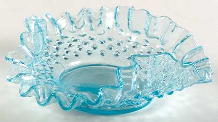 Hobnail Aquamarine Blue 6" Triangular Bon Bon