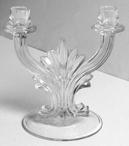 2484 Clear 2484 2 Light Candlestick without Bobeches & Prisms