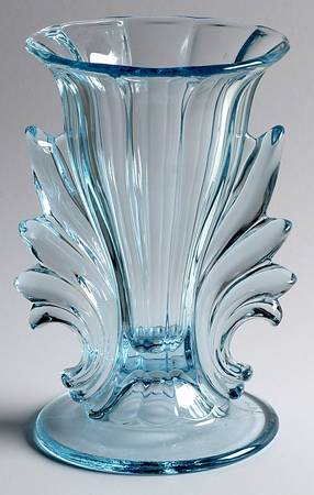 2484 Blue (Azure) #2484 7" Handled Flared Vase