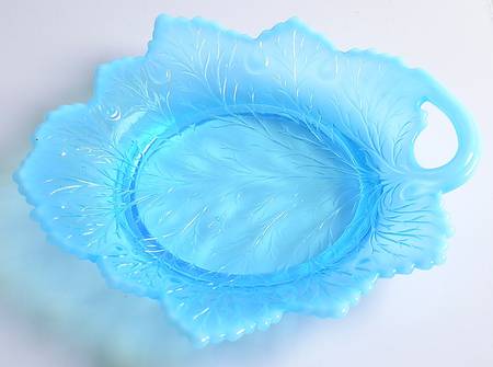 Leaf Blue (Opalescent) by Fenton