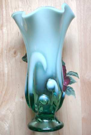 Sea Mist Green Opalescent 9" Flower Vase