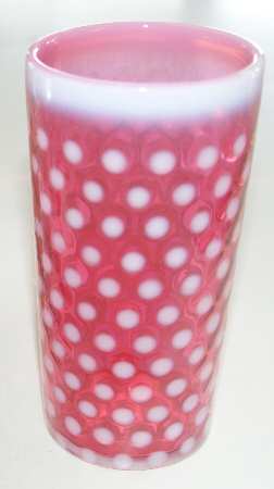 Dot Optic Cranberry (Opalescent) 5 Oz Flat Tumbler