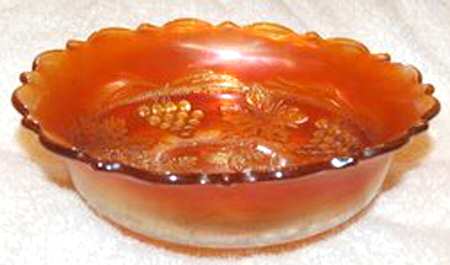 Grape and Cable Marigold 8" Round Bowl by Fenton