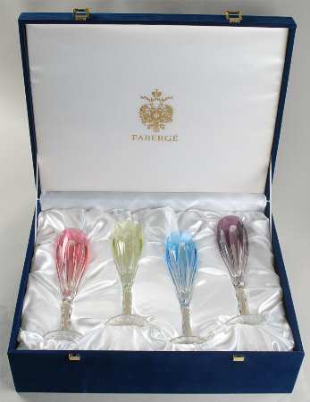 Lausanne Fluted Champagne - Set of 4 Colors (Sky Blue, Amethyst, ,Lt Green & Pink)