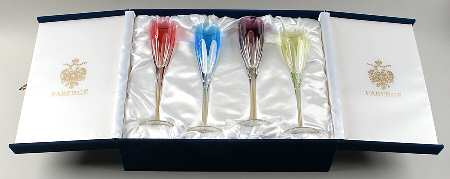 Regency Fluted Champagne - Set of 4 Colors (Sky Blue, Amethyst, ,Lt Green & Pink)