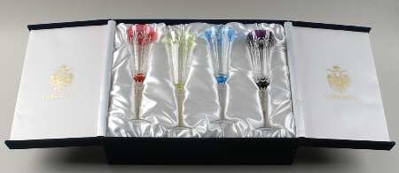 Palais Royal Fluted Champagne - Set of 4 Colors (Sky Blue, Amethyst, ,Lt Green & Pink)