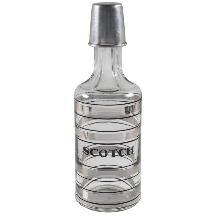 Radio Bar (Platinum Bands) Scotch Decanter & Stopper by Federal Glass 