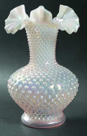 Hobnail Champagne 11" Double Crimped Vase
