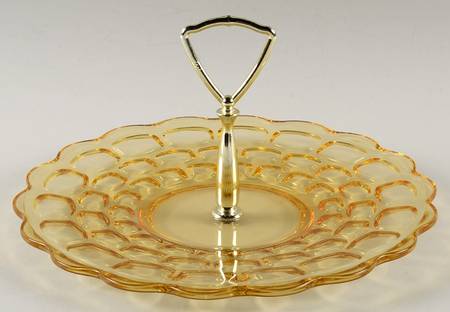 Yorktown Gold (Colonial) Center Handle Tray by Federal Glass 
