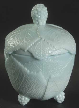 Grape Leaf Aqua Milkglass by Fostoria