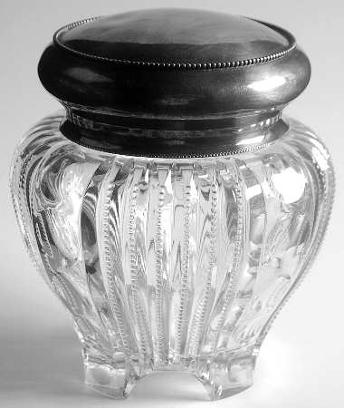 718 Clear Round Puff Box with Metal Lid