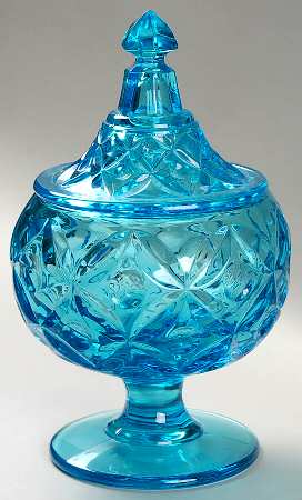 Henry Ford Museum Copper Blue Footed Candy Dish & Lid