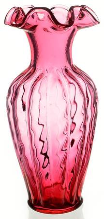 Country Cranberry 11" Crimped Vase