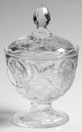 Strawberry Clear Sugar Bowl & Lid
