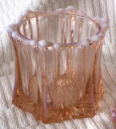 Peaches and Cream (Pink Opalescent) Candy Dish No Lid