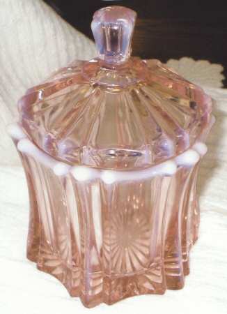 Peaches and Cream (Pink Opalescent) Candy Dish & Lid
