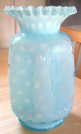 Bubble Optic Blue (Powder) 8" Flower Vase