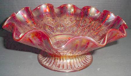 Orange Carnival #8229 Hearts & Flowers Cupped Bowl