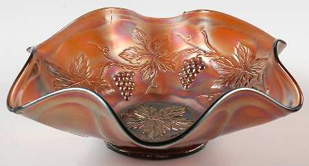Vintage Amethyst (Carnival, Older) 8" Round Crimped Bowl by Fenton