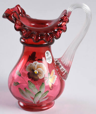 Pansies on Cranberry by Fenton