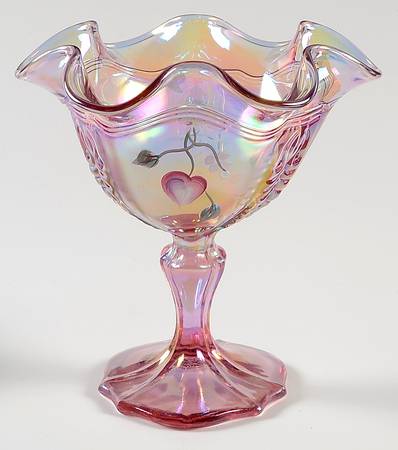Handpainted Vining Hearts by Fenton