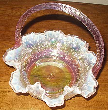 Fenton Baskets #C35388D Spanish Lace 8" Basket