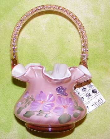 Fenton Baskets #3076 Spiral Optic 8" Basket