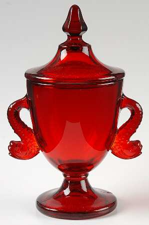 Dolphin Ruby 1 Lb Candy Jar & Lid