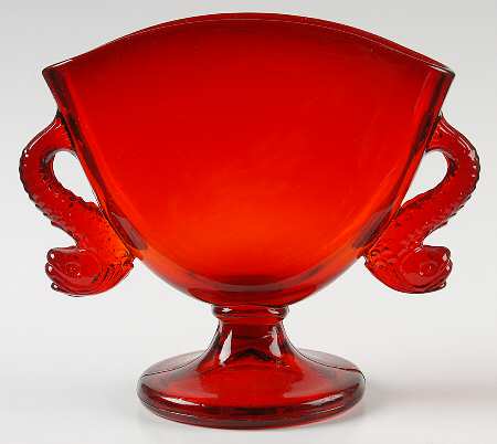 Dolphin Ruby 6" Fan Vase