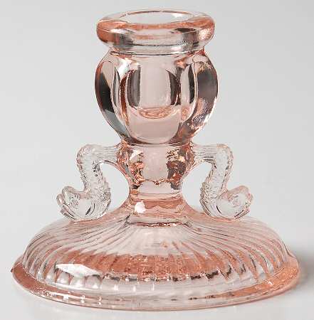 Dolphin Pink 3" Single Light Candlestick