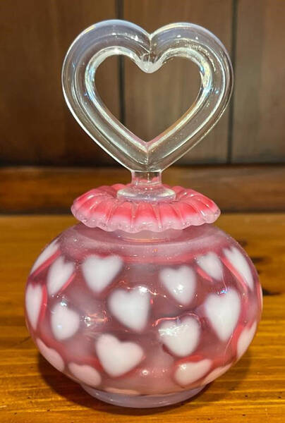 Cranberry Opalescent Perfume Bottle & Stopper