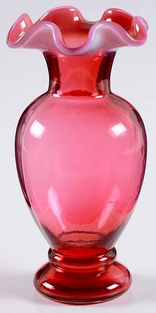 Cranberry Opalescent 6" Flower Vase