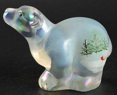 Woodland Frost on French Opalescent by Fenton