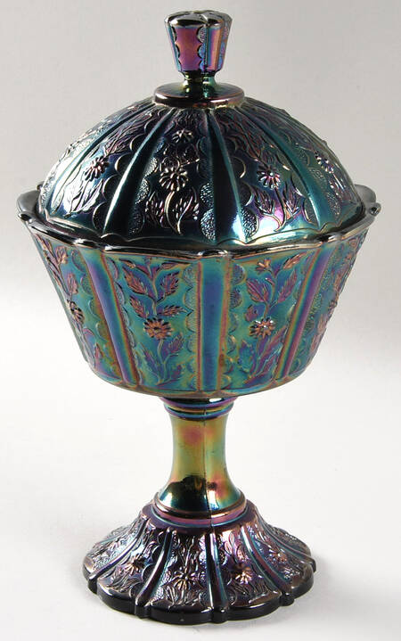 Amethyst Carnival Original Formula (Newer) Footed Candy Dish & Lid