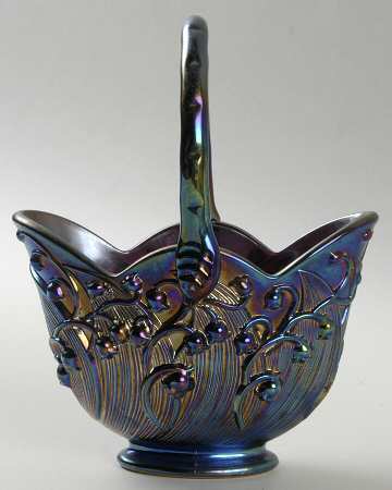 Amethyst Carnival Original Formula (Newer) #8437 Lily of the Valley 7" Basket