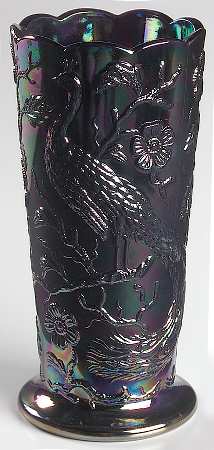 Amethyst Carnival Original Formula (Newer) #8257 8" Peacock Vase