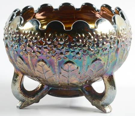 Amethyst Carnival Original Formula (Newer) Three Toed Cupped Bowl