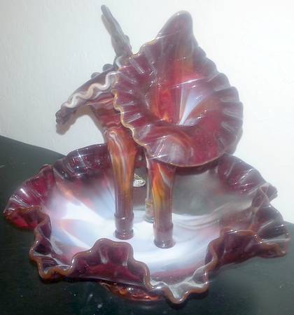 Ruby Marble 4-Piece Epergne
