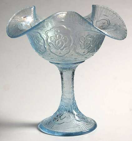 Velva Blue (Stretch) #9422 Persian Medallion Compote by Fenton