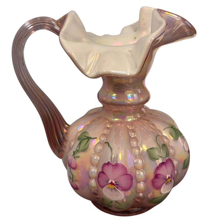 Qvc Exclusives 5" Handled Beaded Jug