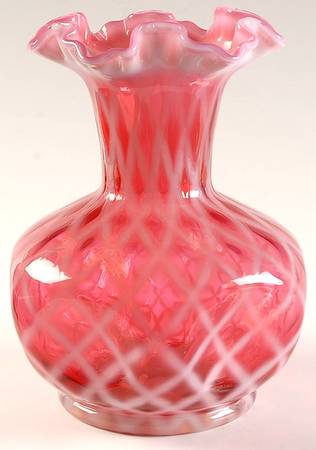 Qvc Exclusives #C17448 (C6450CR) 8" Diamond Optic Pinch Vase