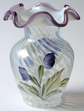 Lavender Petals 5" Crimped Vase