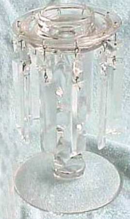 2767 Clear Tall Single Candlestick with 8 Prisms