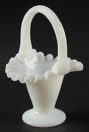 Milk Glass 6" Basket