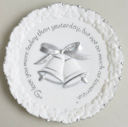 White Satin Anniversary Plates Anniversary Plate